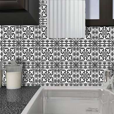 Ceramic tiles with ethnic ornament, Imitation tiles