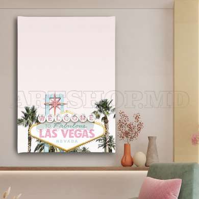 Poster - Las Vegas, 60 x 90 см, Poster inramat pe sticla, Orașe și Hărți