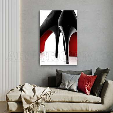 Poster - Louboutin, 30 x 45 см, Canvas on frame, Nude