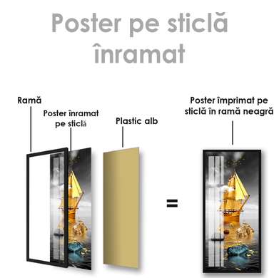 Poster - Golden sails, 30 x 60 см, Canvas on frame
