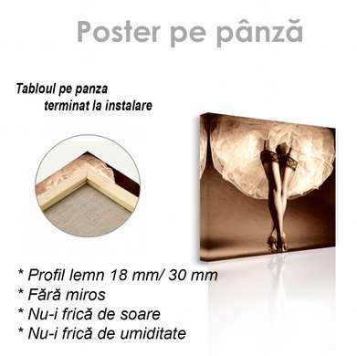 Poster - Sub rochie, 100 x 100 см, Poster inramat pe sticla