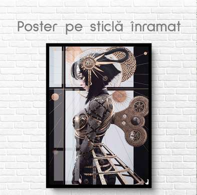 Poster, Fata cu cheie, 60 x 90 см, Poster inramat pe sticla