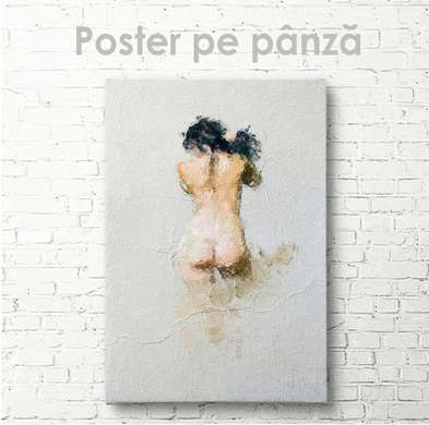 Poster - Scenic portrait from behind, 60 x 90 см, Framed poster on glass, Nude