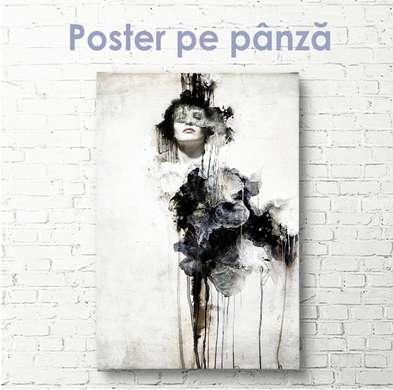 Poster - Arta alb-negru, 30 x 60 см, Panza pe cadru, Alb Negru