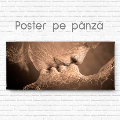 Постер - Нежный поцелуй, 60 x 30 см, Холст на подрамнике