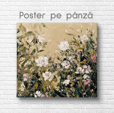 Poster - Delicate roses, 40 x 40 см, Canvas on frame