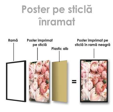 Постер - Алые Цветы, 30 x 45 см, Холст на подрамнике, Цветы