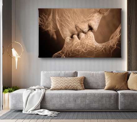 Poster - Gentle kiss, 60 x 30 см, Canvas on frame