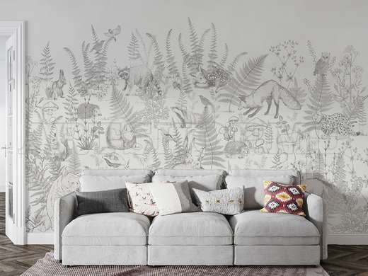 Wall mural - Grey animal sketch