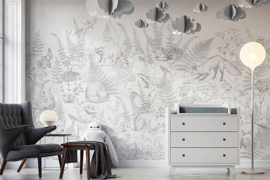 Wall mural - Grey animal sketch