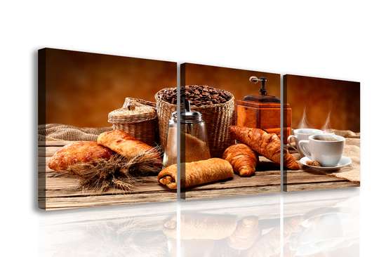 Modular picture, Hot coffee and fresh pastries