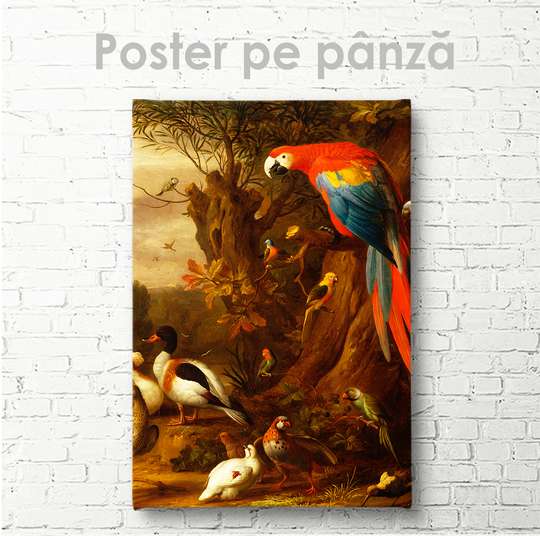 Постер - Птицы, 30 x 45 см, Холст на подрамнике