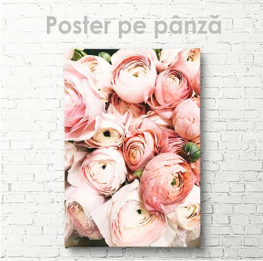 Постер - Алые Цветы, 30 x 45 см, Холст на подрамнике