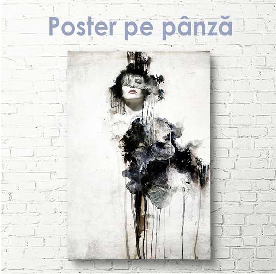 Poster - Arta alb-negru, 30 x 60 см, Panza pe cadru