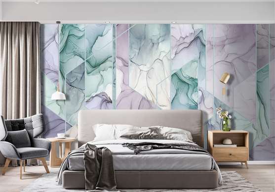Wall Mural - Fluid Art in soft cold shades