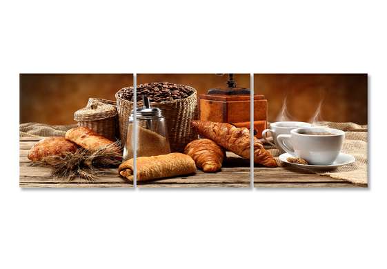 Modular picture, Hot coffee and fresh pastries