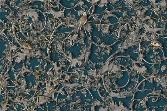 Wall Mural - Branchy texture on a gray background 1