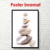 Poster - Stones on a white background, 60 x 90 см, Framed poster, Minimalism