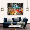 Poster - Abstract night city, 90 x 60 см, Framed poster on glass
