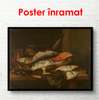 Poster - Natura mortă din pește, 90 x 60 см, Poster înrămat, Natură Moartă