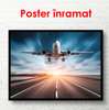 Poster - Airplane on the runway, 90 x 60 см, Framed poster, Transport