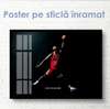 Poster - Michael Jordan throws a goal, 90 x 60 см, Framed poster on glass, Sport