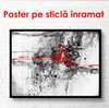 Poster - Fantezie în roșu și gri, 90 x 60 см, Poster înrămat, Abstracție