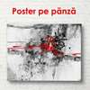 Постер - Серо красная абстракция, 90 x 60 см, Постер в раме, Абстракция