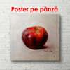 Poster - Red apple on white table, 100 x 100 см, Framed poster on glass, Food and Drinks