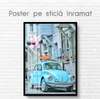Постер - Винтажная машина голубого цвета, 30 x 45 см, Холст на подрамнике