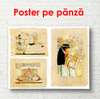 Постер - Египетские картинки на старинном папирусе, 90 x 60 см, Постер в раме, Винтаж