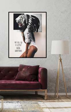 Постер - Фигура девушки, 60 x 90 см, Постер на Стекле в раме, Гламур