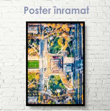 Poster - Vedere de sus a Turnului Eiffel, 30 x 45 см, Panza pe cadru