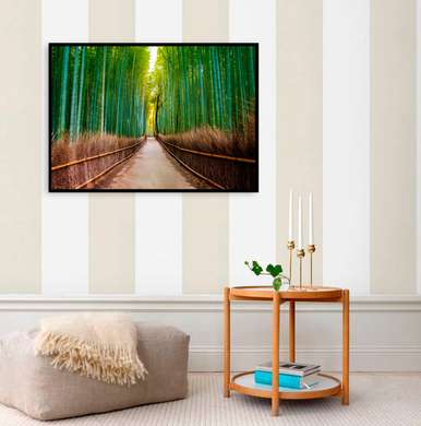 Poster - Bamboo road, 90 x 60 см, Framed poster