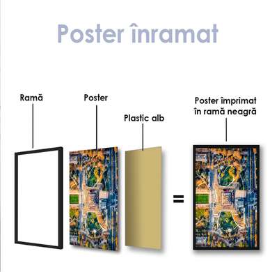 Постер - Вид сверху на Эйфелеву башню, 30 x 45 см, Холст на подрамнике, Города и Карты
