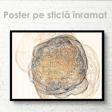 Постер - Абстрактные волны, 90 x 60 см, Постер на Стекле в раме, Абстракция