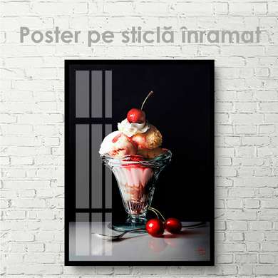 Постер - Фруктовое мороженое, 60 x 90 см, Постер на Стекле в раме, Еда и Напитки
