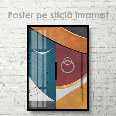 Poster - Față abstractă 1, 60 x 90 см, Poster inramat pe sticla, Abstracție