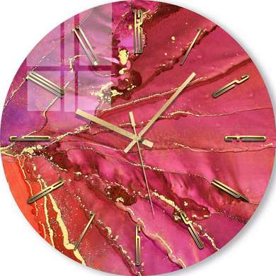 Ceas din sticlă - Nuanțe de roz, 30cm