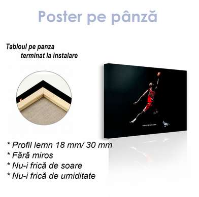 Poster - Mikhail Jordan aruncă un gol, 90 x 60 см, Poster inramat pe sticla