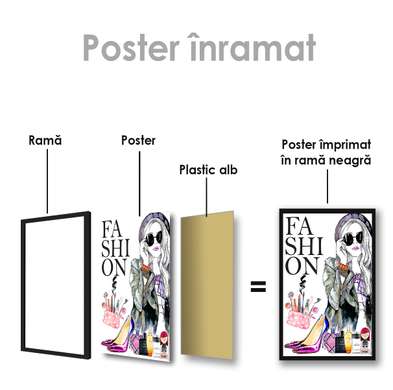 Постер - Мода, 60 x 90 см, Постер на Стекле в раме, Гламур