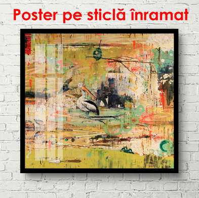 Poster - Fantezie verde, 100 x 100 см, Poster înrămat, Provence