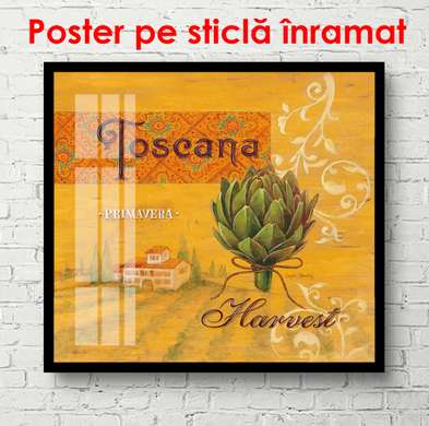 Постер - Тоскана, 100 x 100 см, Постер в раме, Прованс