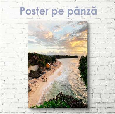 Poster - De-a lungul plajei, 30 x 45 см, Panza pe cadru, Natură