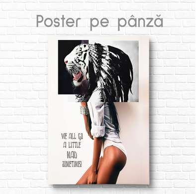 Poster - Figura unei fete, 60 x 90 см, Poster inramat pe sticla