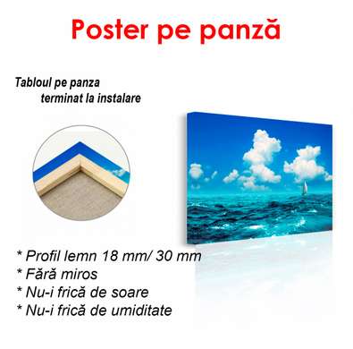 Poster - Sea with blue sky, 90 x 60 см, Framed poster, Marine Theme