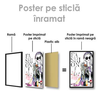 Poster - Modă, 60 x 90 см, Poster inramat pe sticla