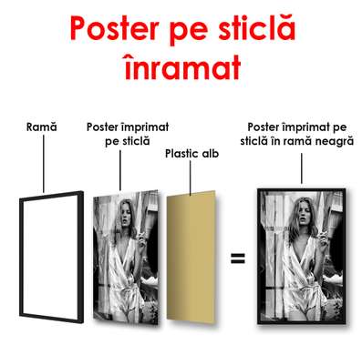 Poster - Portrait of model Kate Moss, 60 x 90 см, Framed poster