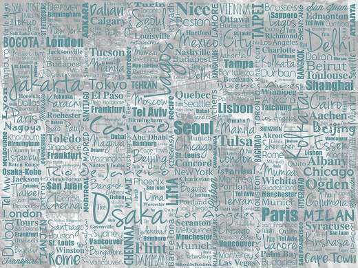 Wall mural - City names