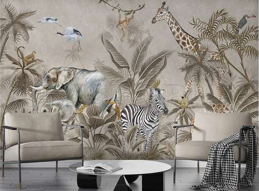 Wall mural - Safari animals in the jungle